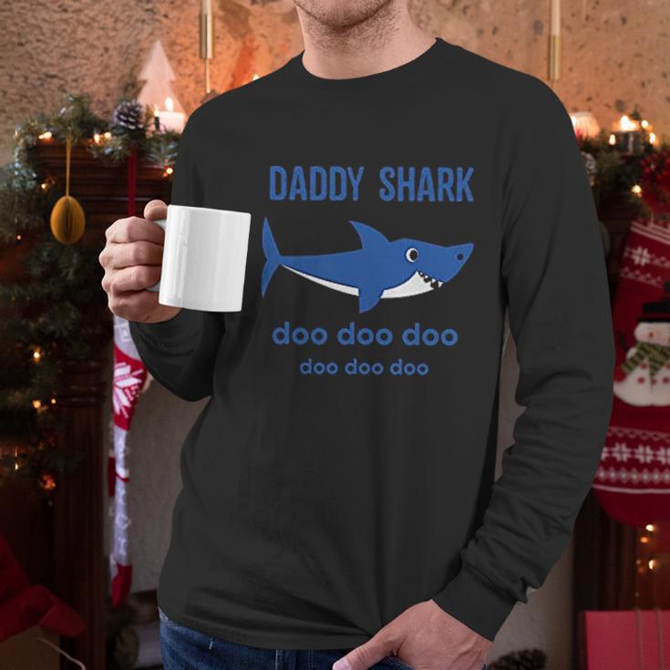 Daddy Shark And Baby Shark Dad Birthday Gifts Men Long Sleeve Tshirt