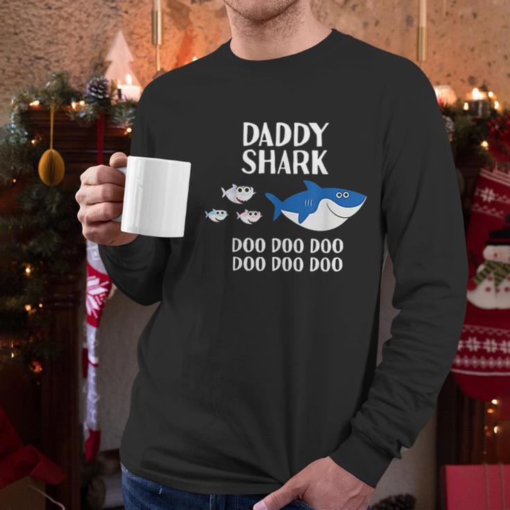 Daddy Shark Doo Doo Gift Men Long Sleeve Tshirt