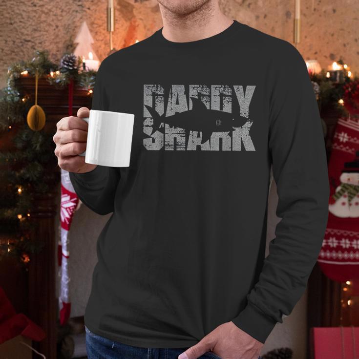 Daddy Shark Funny Shark Men Long Sleeve Tshirt