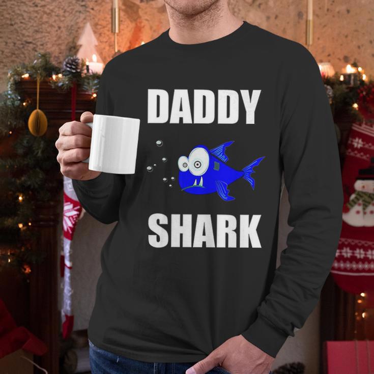 Daddy Shark Gift From Family Men Long Sleeve Tshirt