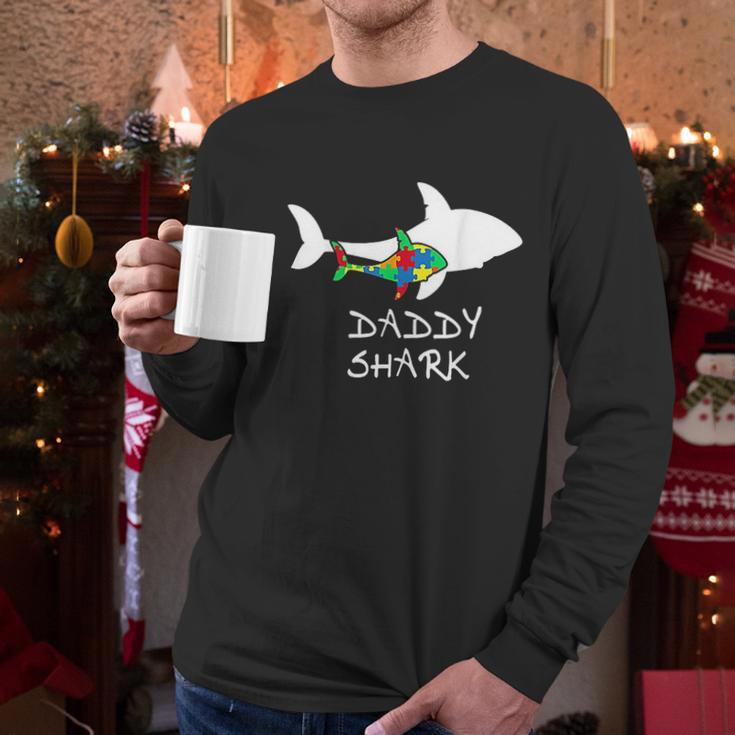 Daddy Shark Puzzle Dad Birthday Gifts Men Long Sleeve Tshirt