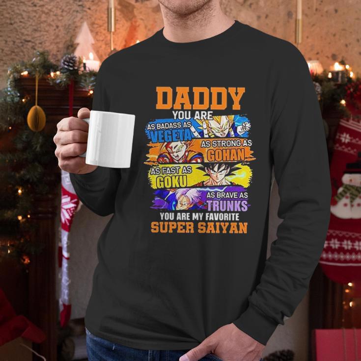 Daddy You Are As As Vegeta As Strong As Gohan Dad Super Saiyan Men Long Sleeve Tshirt