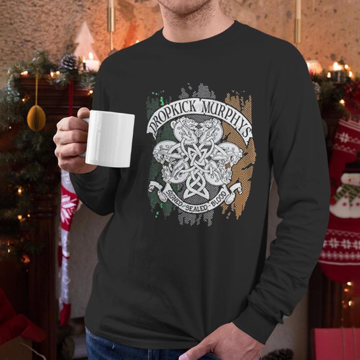 Dropkick Murphys Mens Knotwork Flag Men Long Sleeve Tshirt