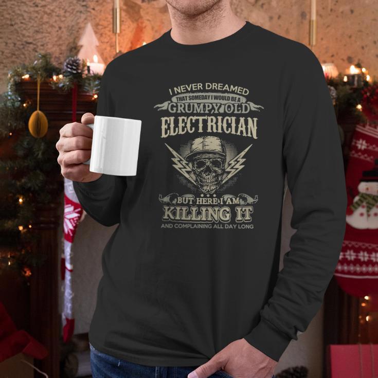 Electrician Man - Electrician Dad - Electrician - Lineman - Electric - Electricity - Electrician T-Shirts - Electrician Shirt - Funny Electrician Shirts - Lineman T-Shirts Men Long Sleeve Tshirt