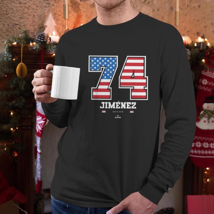 Eloy Jimenez Us Flag Number Men Long Sleeve Tshirt