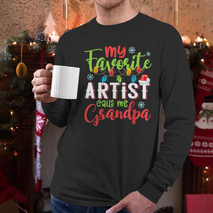 My Favorite Artist Calls Me Grandpa Xmas Light Men Long Sleeve Tshirt