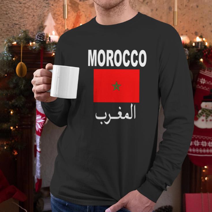 Flag Morocco T-Shirt Cool Moroccan Flag Unisex Top Tee Men Long Sleeve Tshirt