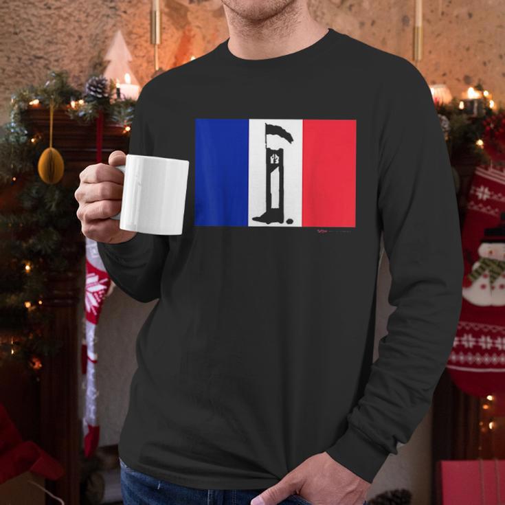 French Flag Guillotine France Paris Bastille Day Men Long Sleeve Tshirt