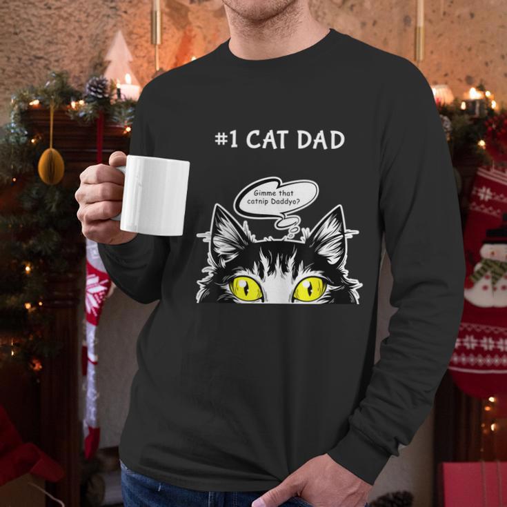 Mens Funny Cat Fathers Day Catnip Crack Cat Weed Best Cat Dad Men Long Sleeve Tshirt