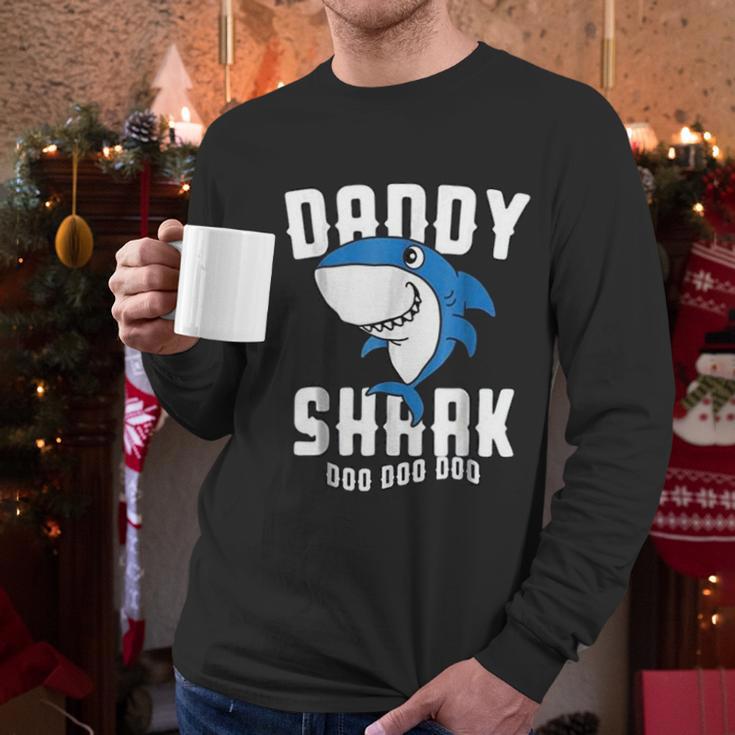 Funny Daddy Shark Doo Dad Birthday Gifts Men Long Sleeve Tshirt