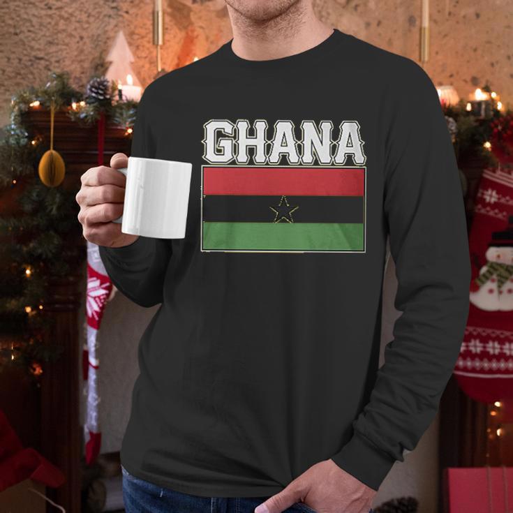 Ghanaian Flag Love Home Men Long Sleeve Tshirt