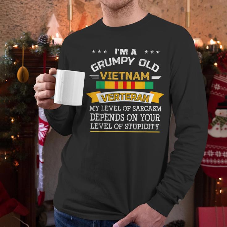 Im A Grumpy Old Vietnam Veteran Veterans Day Sarcasm Men Long Sleeve Tshirt