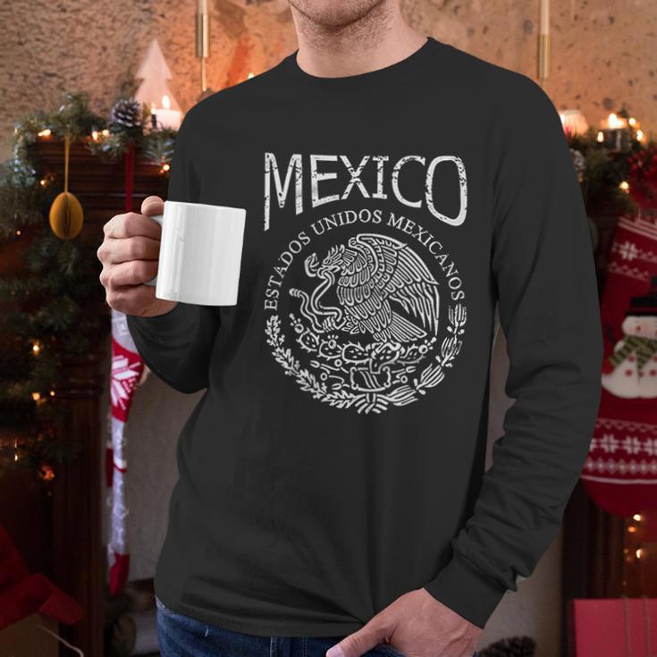 Hecho En Mexico Mexican Flag Coat Of Arms Escudo Mexicano For Men Men Long Sleeve Tshirt