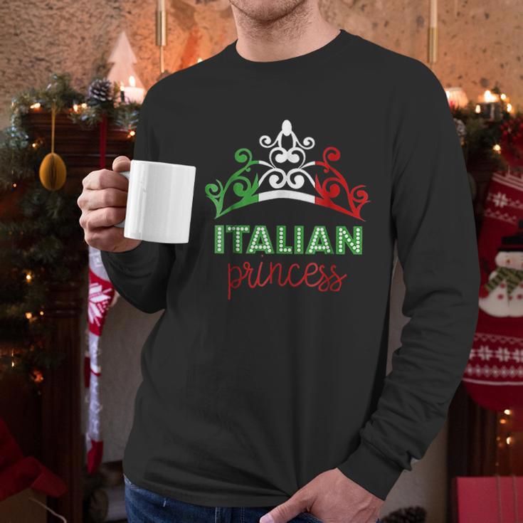 Italian Princess Tiara National Flag Men Long Sleeve Tshirt