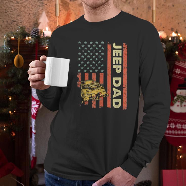 Jeep Dad American Flag Fars Day 4Th Of July Men Long Sleeve Tshirt