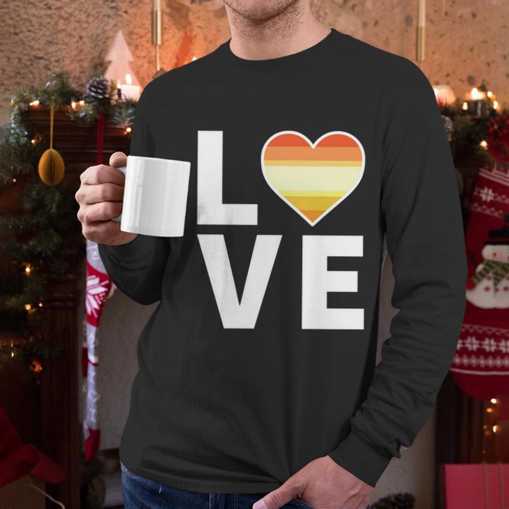 Lgbtq Butch Lesbian Flag Heart Gift Lgbtqia Love Butch Lesbian Gift Graphic Design Printed Casual Daily Basic Men Long Sleeve Tshirt