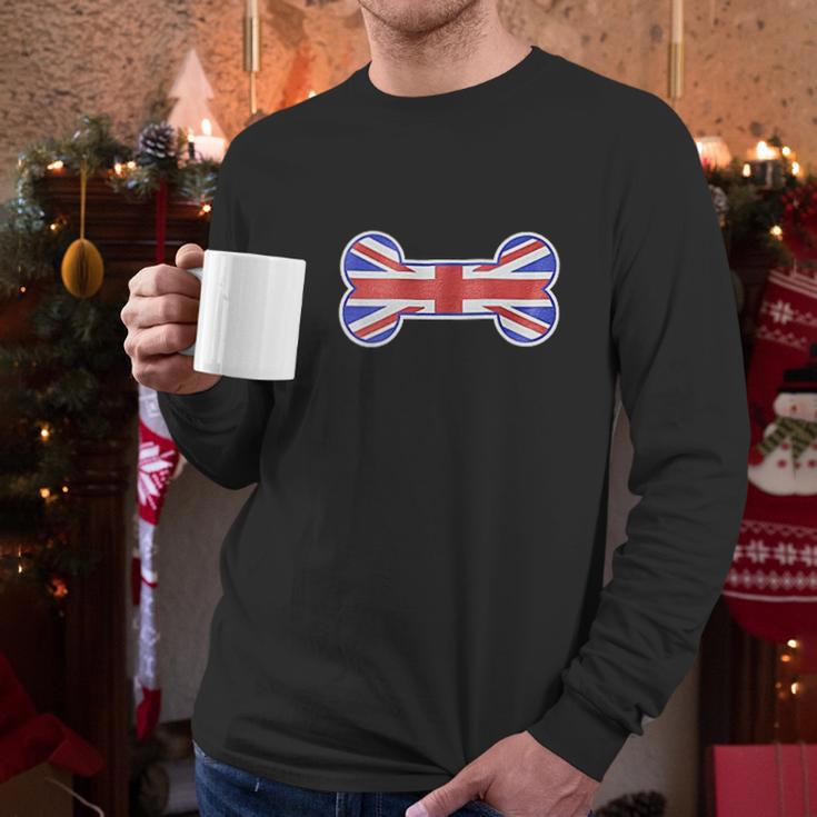 Mirage Pet Products 1Bone Shaped United Kingdom Union Jack Flag Men Long Sleeve Tshirt