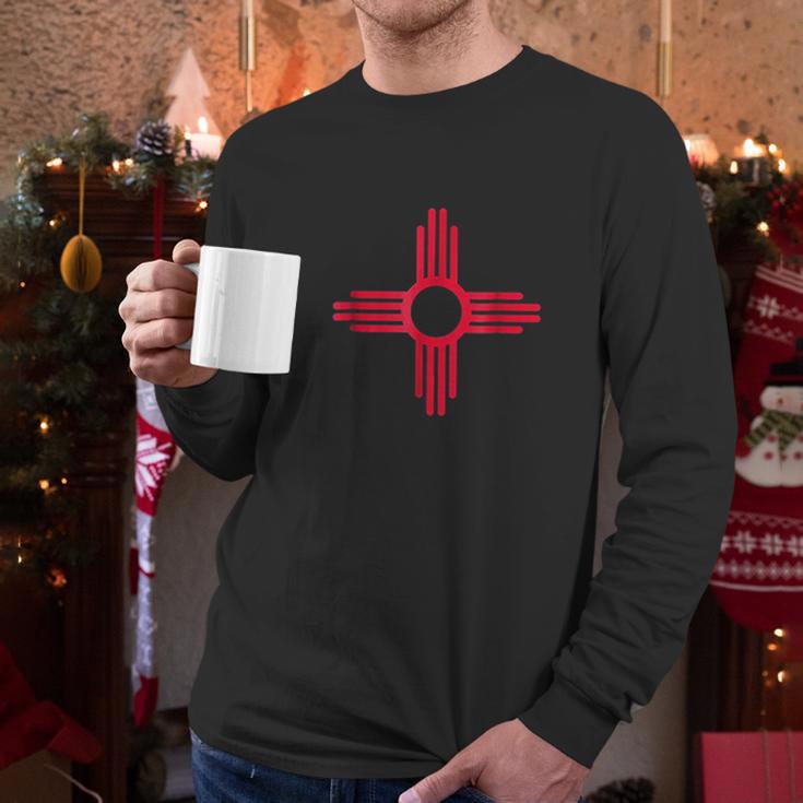 New Mexico Zia New Mexico Flag Art Print Men Long Sleeve Tshirt