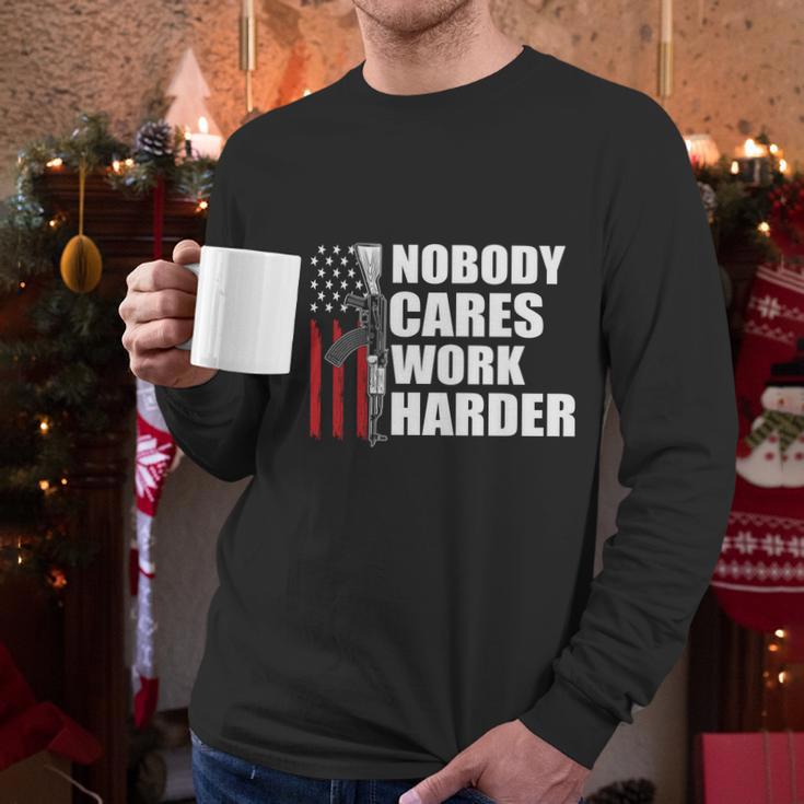 Nobody Cares Work Harder Ar15 Us Army Veteran Day Graphic Design Printed Casual Daily Basic Men Long Sleeve Tshirt