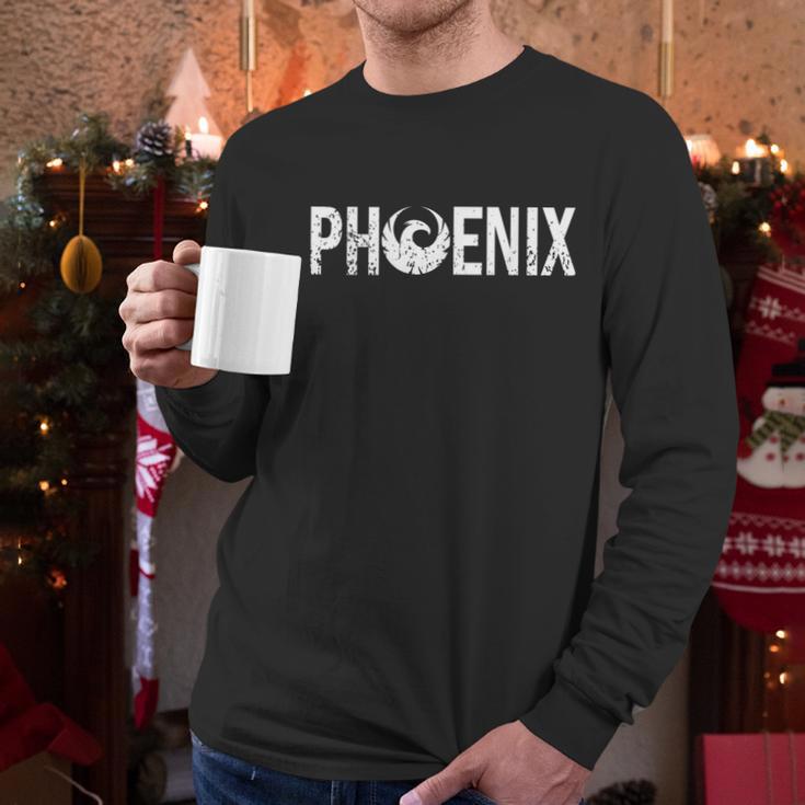 Phoenix Arizona American City Mythological Bird Phoenix Flag Men Long Sleeve Tshirt