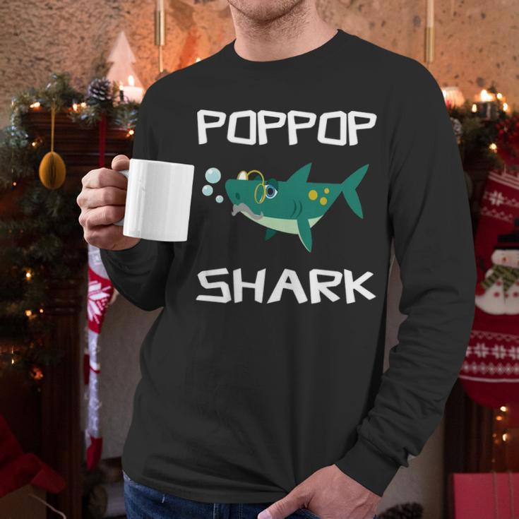 Poppop Grandpa Gift Poppop Grandpa Shark Men Long Sleeve Tshirt