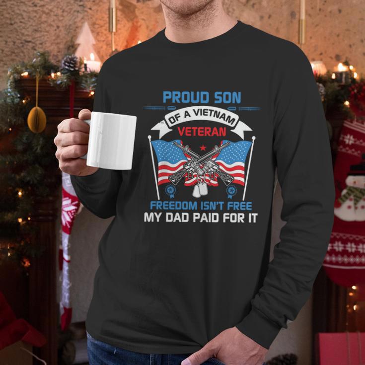 Proud Son Of A Vietnam Veteran Veteran Day Us Army Graphic Design Printed Casual Daily Basic Men Long Sleeve Tshirt