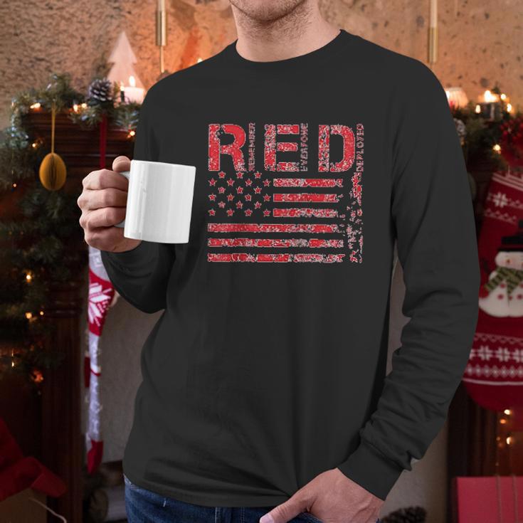 Red Fridays Remember Everyone Deployed American Flag Men Long Sleeve Tshirt