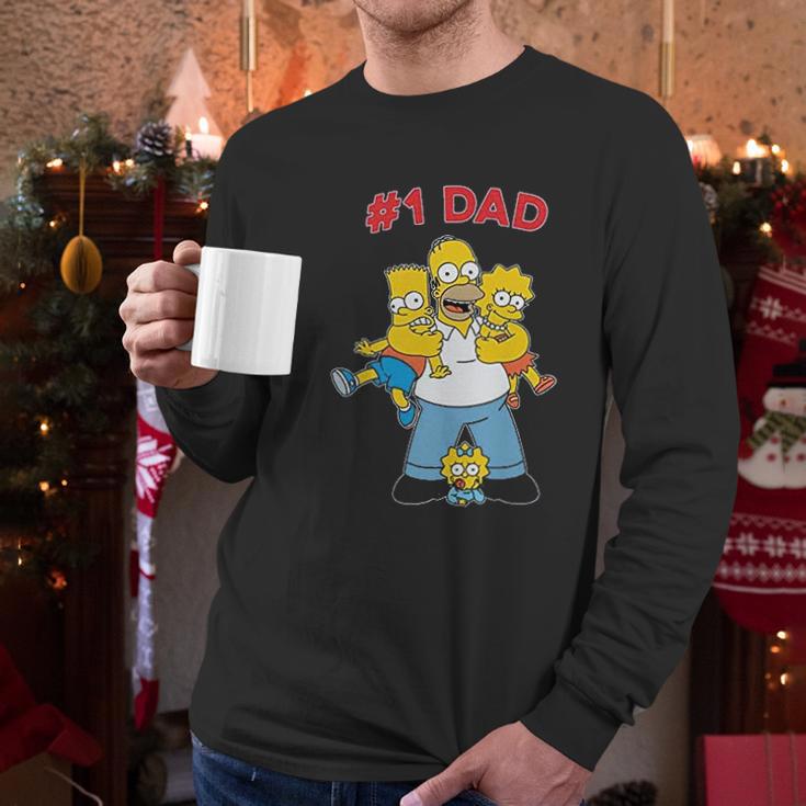 The Simpsons Cuddle Number One Dad Men Long Sleeve Tshirt