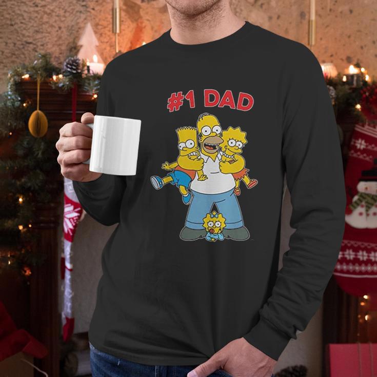 The Simpsons Cuddle Number One Dad Mens Men Long Sleeve Tshirt