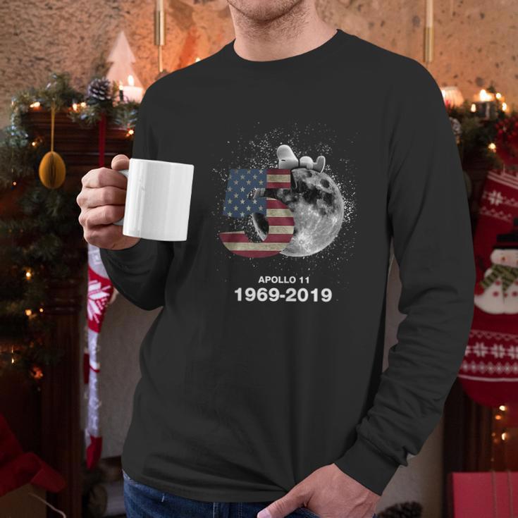 Snoopy 50Th Anniversary Apollo 11 1969-2019 American Flag Shirt Men Long Sleeve Tshirt