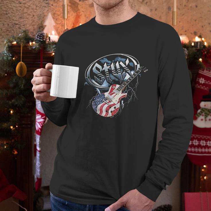 Styx Tall American Flag Guitar Men Long Sleeve Tshirt