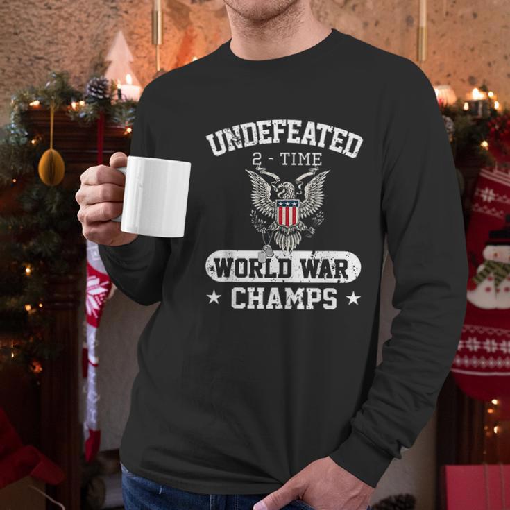 Undefeated World War Champs Veterans Day Gift Men Long Sleeve Tshirt