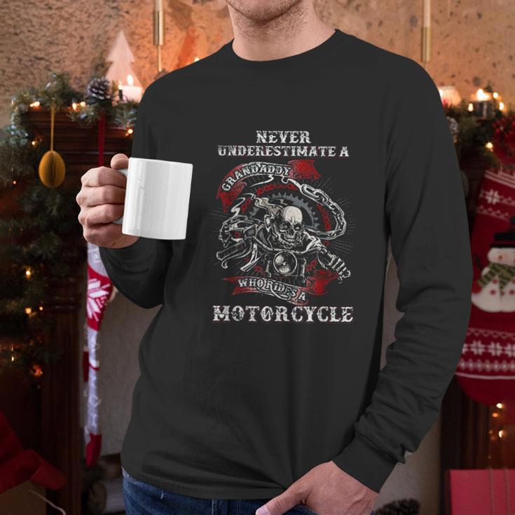 Never Underestimate A Grandaddy With A Motorcycle Men Long Sleeve Tshirt