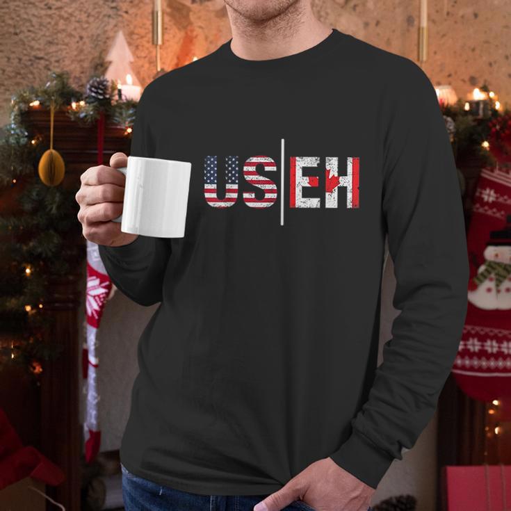 Useh Us Eh Usa Flag Pride Canadian Canada Men Long Sleeve Tshirt