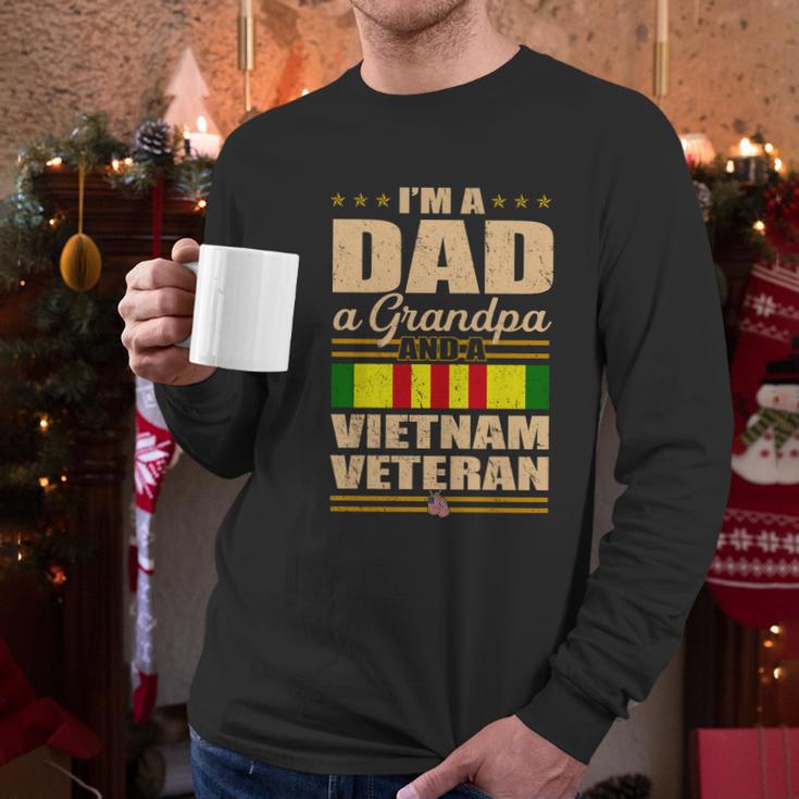 Veterans Day Im A Dad Grandpa And A Vietnam Veteran Meaningful Gift Graphic Design Printed Casual Daily Basic Men Long Sleeve Tshirt