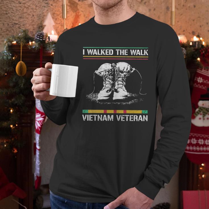 I Walked The Walk Vietnam Veteran Aesthetic Gift 2022 Men Long Sleeve Tshirt