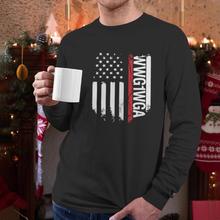 Wwg1wga American Flag Men Long Sleeve Tshirt