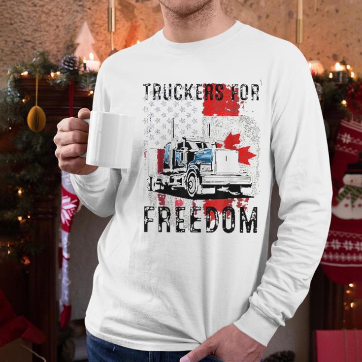 American Flag Canada Flag Freedom Awesome 2022 Gift Men Long Sleeve Tshirt