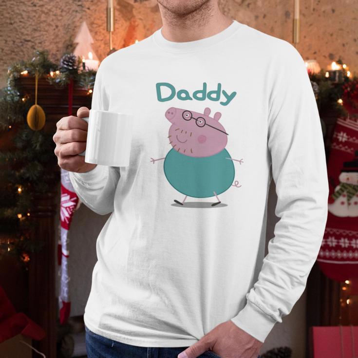 Daddy Pig Fathers Day Funny Men Long Sleeve Tshirt