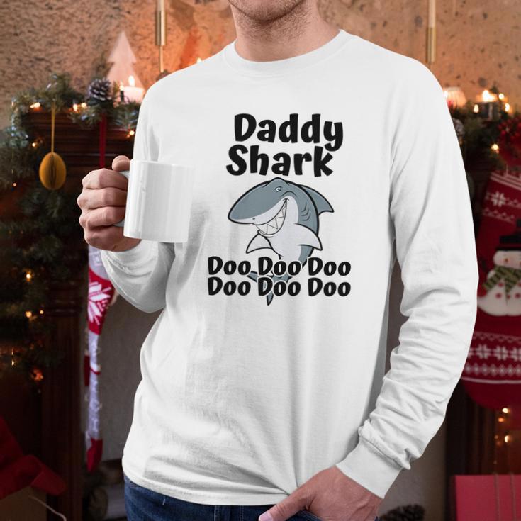 Mens Daddy Shark Doo Doo Doo Matching Family Shirt Men Long Sleeve Tshirt