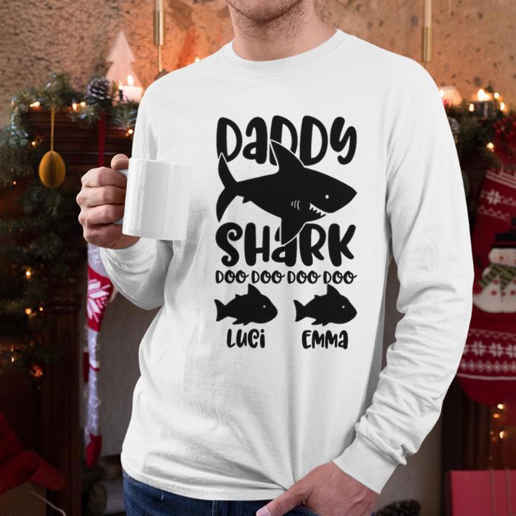 Daddy Shark Name Men Long Sleeve Tshirt