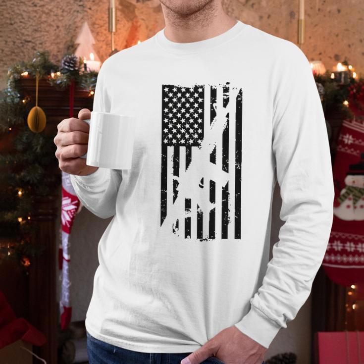 Dion Wear Ar15 American Flag M4 Men Long Sleeve Tshirt