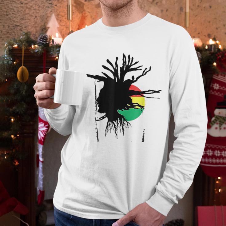 Dreads Ethiopian Flag Men Long Sleeve Tshirt