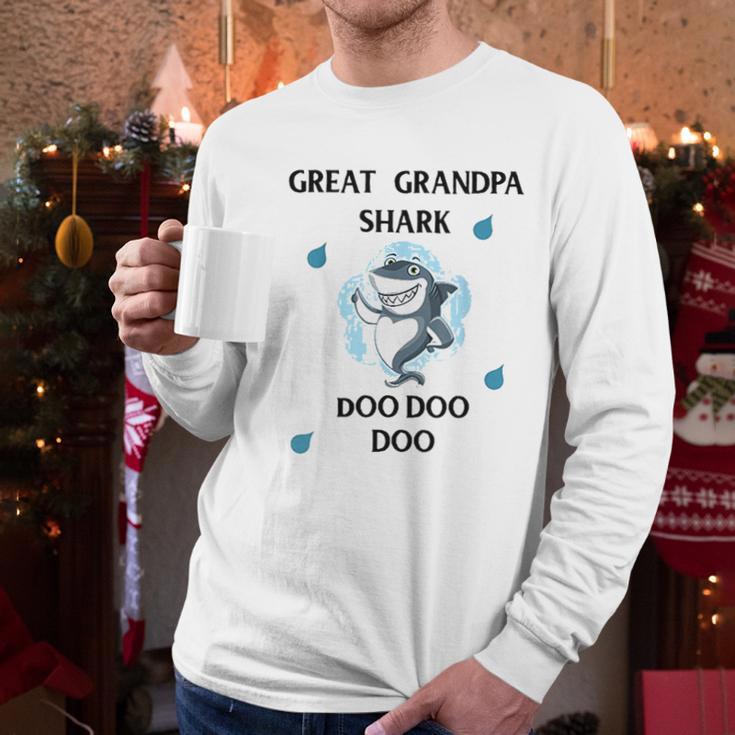 Great Grandpa Gift Shark Doo Doo Doo Men Long Sleeve Tshirt