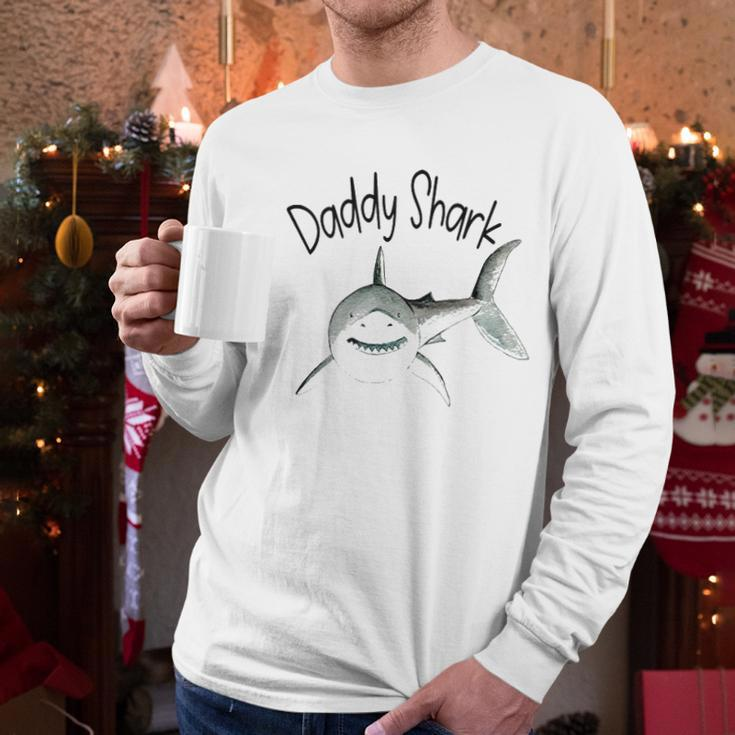 I Love Daddy Shark Men Long Sleeve Tshirt