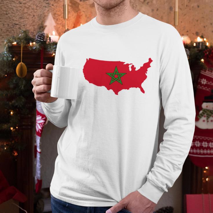 Moorish American T-Shirt America Amexem Moroccan Flag Tee Men Long Sleeve Tshirt