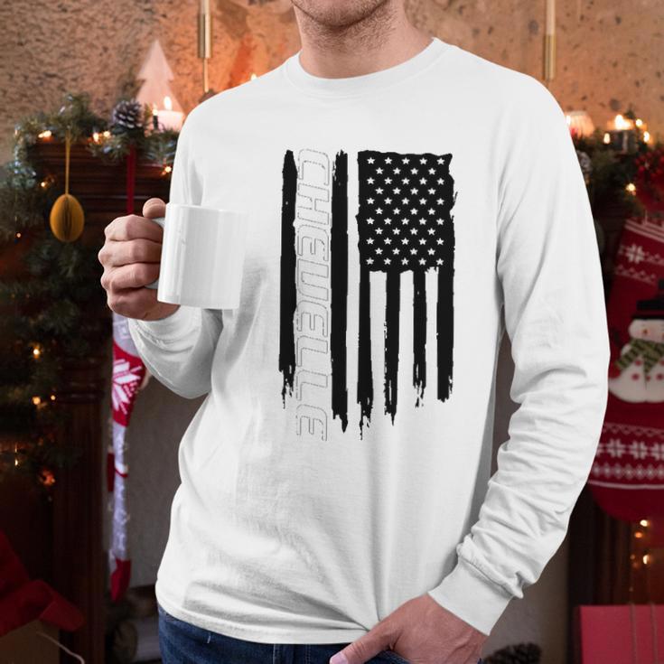 Wheel Spin Addict Chevelle Usa Flag Men Long Sleeve Tshirt