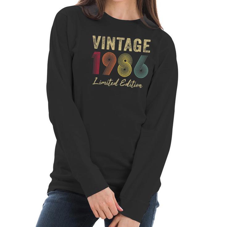 Womens 36 Years Old Gifts Vintage 1986 Limited Edition 36Th Birthday Women Long Sleeve Tshirt