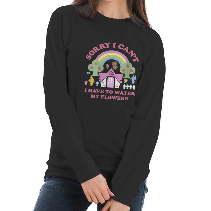 Womens Animal Crossing Sorry I Cant I Have To Water My Flowers Women Long Sleeve Tshirt