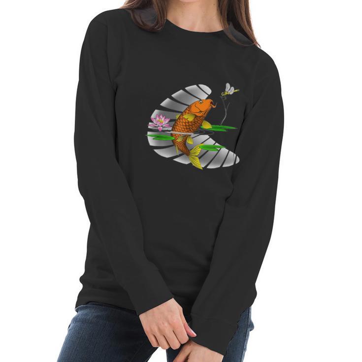 Animal Lovers Fishing Carp Fish DragonflyWomen Long Sleeve Tshirt